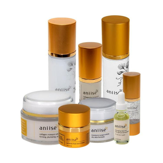 Aniise Natural Skin Collection For Your 50s Plus: Hydrate, Brighten, Reduce Appearance of Fine Lines and Wrinkles